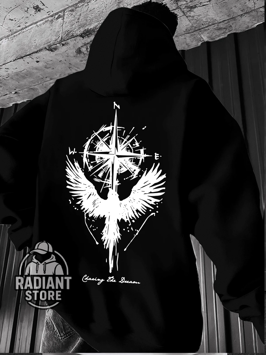 Moletom Básico Confortável para o Dia a Dia Anjo Asas Gótico Arte Streetwear Cultura Urbana Moda de Rua Street Grafite Pichação Skatista Skate Unissex Masculino Feminino Blusa de Frio 50% Algodão 50% Poliéster Top Premium Streetwear Lançamento Envio Imediato Varias Cores!! - Preto - Visão 1