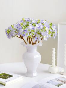1/4/8 piezas Flores de jazmín artificiales, 40cm, Flores falsas para pared, sala de estar, dormitorio, boda, decoración de fiesta, relleno de mesa, hogar, decoración de escritorio, cocina, boda, centro de mesa, oficina, jardín, exterior, casa, decoración de patio, adecuado para primavera, verano, otoño, invierno - Morado - Ver 2
