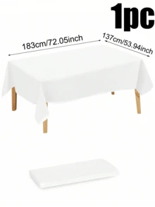 1pc Disposable Plastic Tablecloth, Suitable For Birthday Party, Wedding, Holiday Table Decoration, Rectangular Tablecloth, Dining Table Decor - A - View 6