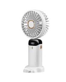 DOSYU Ventilador de Mano Recargable USB - Mini y Portátil, 5 Velocidades, 4200mAh, con Base -deal para Escritorio  Material ABS, USB, 5 Medidas 188x90x46,5 mm,  Peso 190 g Abanico - Blanco - Ver 12