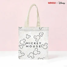 MINISO X Disney Mickey Mouse Icon Print Canvas Tote Bag - Reusable Shopping Bag For Daily Use - 1 cái - Xem 2
