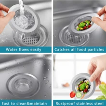 Saringan Wastafel Dapur 1 Buah - Baja Tahan Karat, Pinggiran Lebar, Diameter 2 Inci – 4,5 Inci - Beraneka warna - View 5