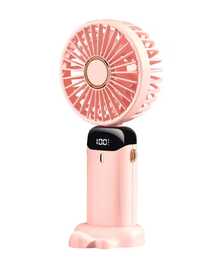 DOSYU Ventilador de Mano Recargable USB - Mini y Portátil, 5 Velocidades, 4200mAh, con Base -deal para Escritorio  Material ABS, USB, 5 Medidas 188x90x46,5 mm,  Peso 190 g Abanico - ROSA - Ver 1