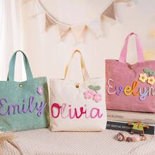 Personalized Name Handbag, Name Tote Bag, Party Gift, Birthday Gift, Mother's Gift, Outdoor Picnic Bag - Multicolor - View 3