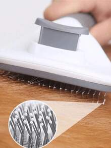 1 Bộ Bàn Chải Chải Lông Thú Cưng, Thích Hợp Cho Chó & Mèo, Dùng Để Chải Lông & Chăm Sóc Lông, Quà Tặng Ngày Valentine, Đồ Dùng Làm Sạch & Chăm Sóc Thú Cưng Cho Đám Cưới - Xám - Xem 5