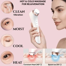 Heated & Cooled Eye Massager, Constant Temperature Heating, Quick Freezing, Eye Massage Device, Eye Care Instrument, Promotes Blood Circulation, Enhances Absorption Of High-End Skincare Products. Gift For Women - White - View 3
