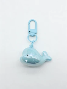 1pc Lightweight Cute Pastel Whale Keychain, Iridescent Marine Animal Bag Charm For Women, Perfect Travel Accessory For Bags And Cars, Ideal Birthday Holiday Gift For Friends And Family, Kawaii Bag Accessory With ID Card Lanyard & Car Parts Storage Bag Pendant - Blue Whale Keychain - View 6