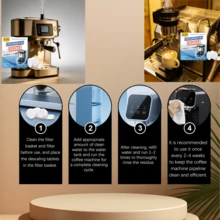 1 Box Coffee Machine Descaling Tablets, Coffee Maker Cleaning Effervescent Tablets For Espresso And Drip Coffee Machines - Powdery - View 3
