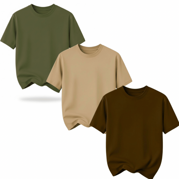 KIT 1/2/3 Camisetas Lisas Masculina Premium Cores Naturais 100% Algodão 30.1 Penteado Conforto e Estilo
