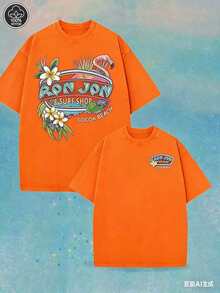 (230 Cotton-Shirt) Men's-Shirt, Surf Shop Graphic - Shirt,Street StyleUnisex Casual-Shirts - 橘色 - 查看 7