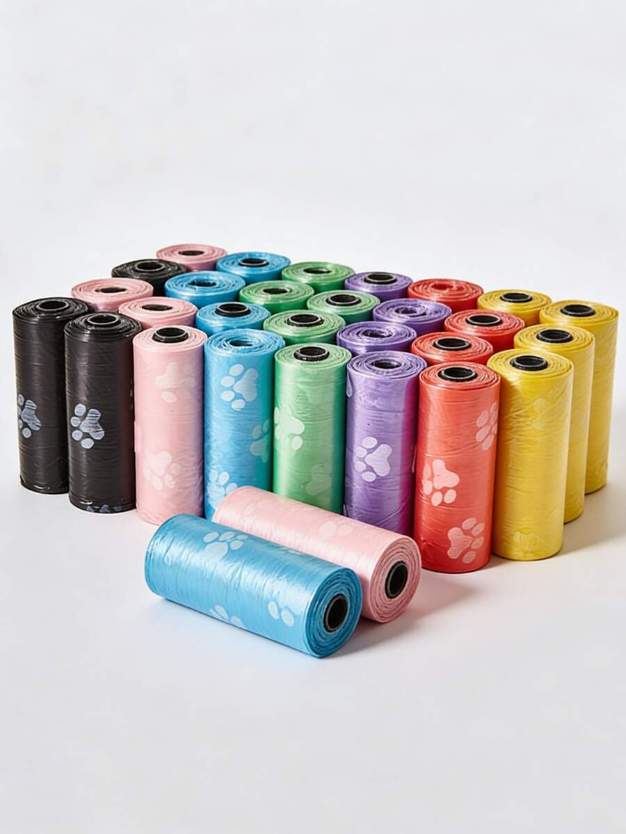 1 Roll/15pcs, 6 Rolls/90pcs, 8 Rolls/120pcs, 10 Rolls/150pcs, 20 Rolls/300pcs, 30 Rolls/450pcs Pet Waste Bags, Dog Poop Bags, Leak-Proof Convenient Outdoor Dog Waste Cleanup Bags, Easy To Clean