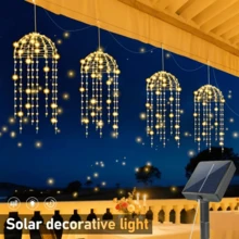 YEYAYU 一套,2/4 件装太阳能户外水母灯,128/256 颗 LED 灯珠,8 种闪烁模式,适用于庭院、遮阳伞、屋檐、花园、树木、帐篷、户外照明、圣诞装饰 - 水母形狀 - 查看 10