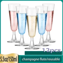 Bộ 12/25/50/100 chiếc ly sâm panh thanh lịch 150ml (5.5oz) thích hợp cho đám cưới, tiệc tùng và sử dụng hàng ngày. - Xem 7