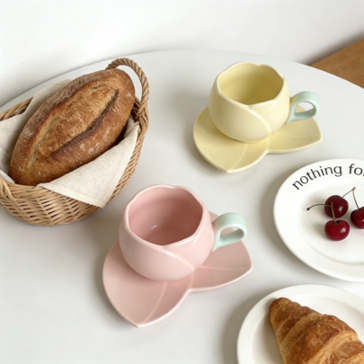 Set Of 1 Or 6 Handcrafted Ceramic Coffee Cups And Saucers, Suitable For Use In The Microwave And Dishwasher; Ideal For Espresso And Arabic Coffee. Saudi-Style Coffee Cups, Perfect For Afternoon Tea, Cafes And The Kitchen – The Ideal Gift