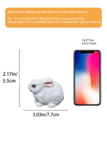 Mini Rabbit Decor, Easter Bunny, Outdoor Garden Ornament Set, Resin Rabbit Sculpture, Garden Animal Statue, Rabbit Figurine For Home Garden Easter Decoration, Best Gift - 1PC - View 9