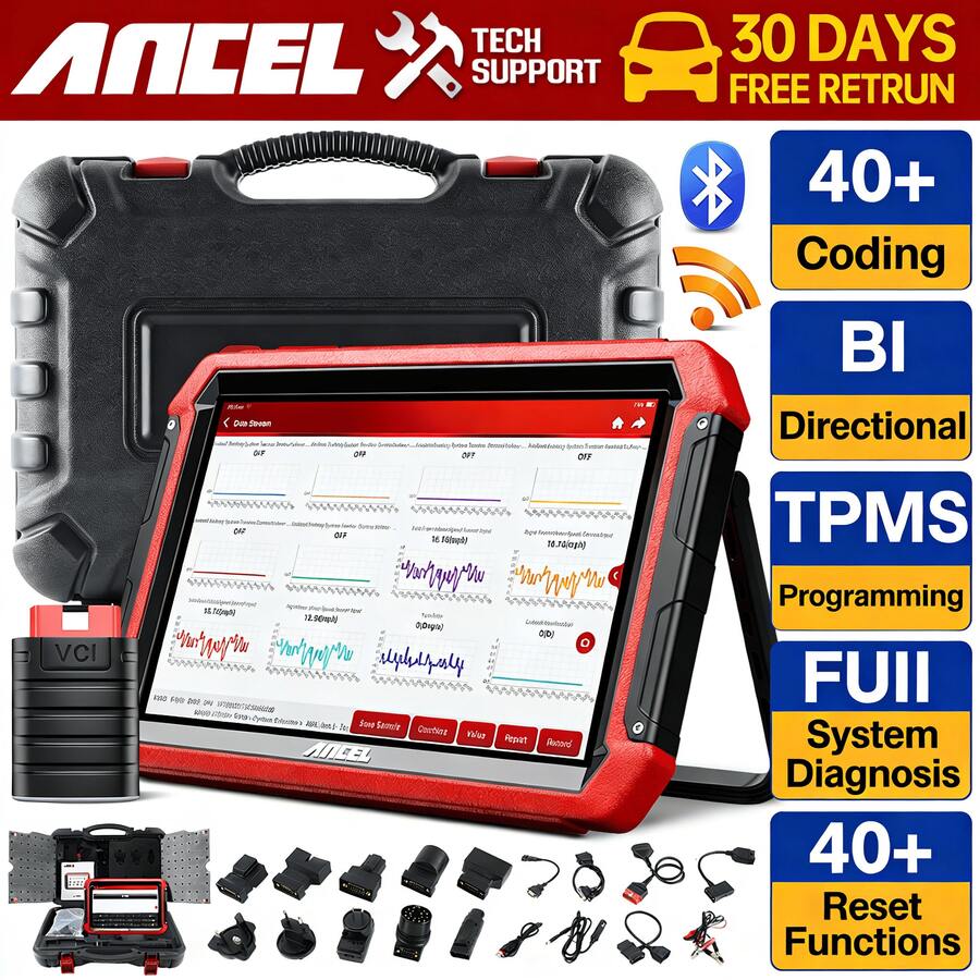 ANCEL DS700 Car Diagnostic Scanner 10.1 Inch Tablet, Full System OBD2 Tool With Online ECU Coding & Bi-Directional Control, 40+ Reset Functions, Auto VIN, Ideal Gift For DIY Mechanics & Professional Technicians