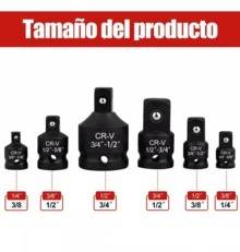 Adaptadores de enchufes para llaves de impacto 6 piezas | Pascua - rojo - Ver 6