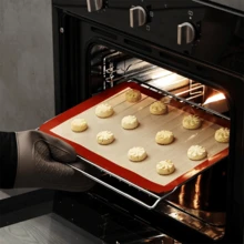 3Pcs Non-Stick Silicone Baking Mat, Reusable Heat Resistant Oven Sheet Liner For Pastry Cake Cookie Baking - View 4