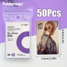50入 56*87 Mm 韓系高透明卡套，適用於3吋小卡、迷你卡、K-Pop小卡及星專輯，無酸CPP保護套 - 彩色 - 查看 10