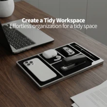 One-Piece Anodized CNC Aluminum Alloy EDC Storage Tray, Extra Large Multi-Compartment Desktop Organizer Box With Felt Lining, Can Store Phone, Watch, Earbuds, Keys, Wallet, Car Key Fob, Pen And Other Daily Items, Suitable For Desk, Entryway Or Bedside Table - View 3