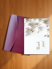 1pc Refreshing "Thank You!" Greeting Card/Natural Cotton Healing Gratitude Card, Suitable For Thanking Friends, Family, Holidays And Various Occasions, Practical And Decorative. (Includes 1 Card/1 Envelope, 4.3" X 6.3") - Style a - View 11