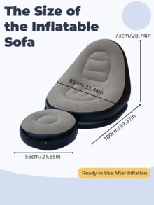 New Inflatable Plush Sofa For Lazy People Foldable Foot Sofa Bed Outdoor Convenient Lying Chair With Feet Bench Hot, Camping Equipment - Multicolor - View 11