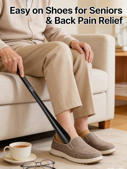 1pc Long Handle Shoe Horn, Extended Household Shoe Horn Suitable For Men & Women, Portable Travel Shoe Horn For Daily Use, Gift, Gardening Tool