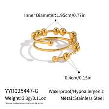 个性化滑动珠减压戒指，18K镀金不锈钢，多功能钛钢配饰 - 彩色 - 查看 11
