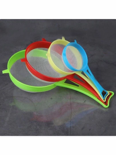 4-Piece Multi-Functional Fine Mesh Strainer Set With Comfortable Handle - Perfect For Straining Tea, Filtering Juice And Flour, Straining Soy Milk - Essential Kitchen Accessory For Daily Cooking And Baking, Suitable For Christmas, Halloween, Christmas Eve