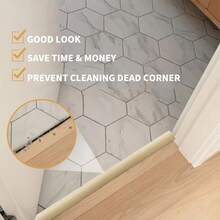 1 pieza Tira de transición de piso de PVC de 1m/39.37 pulgadas, tira de cierre de borde autoadhesiva, tira de junta plana con hebilla - C - Ver 7