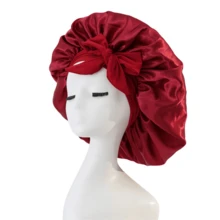 1 chiếc mũ ngủ lụa cao cấp, mũ ngủ satin, mũ ngủ satin rộng vành co giãn cao dành cho nữ, phù hợp với tóc dài xoăn hoặc tóc tết, mũ chăm sóc tóc chất liệu lụa cao cấp, băng đô lụa cho tóc xoăn - A - Xem 12