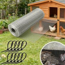 Galvanized Welded Metal Wire Mesh - 4" X 16.4ft, Durable Hardware Mesh For DIY Animal Barriers, Garden Fencing, And Handmade Projects, Hot-Dipped Galvanized Finish For Corrosion Resistance, Construction Mesh Rolled Wire Design Galvanized Wire Mesh - Silver - View 3