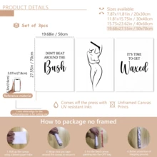 3件套“直言不讳”蜡墙饰，人体蜡帆布画，名言，海报，绘画，美容师装饰画，无框墙饰，适用于家居装饰，房间装饰，卧室装饰，客厅装饰，浴室装饰，墙面装饰，可选带框墙饰。 - A - 查看 13