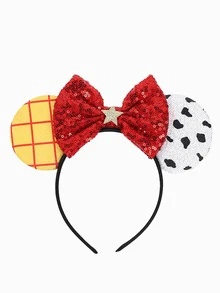 1 chiếc băng đô tai hoạt hình thanh lịch, tai đính sequin lấp lánh kèm nơ, kiểu dáng công chúa, phụ kiện tóc dự tiệc lấp lánh thời trang, thích hợp cho cosplay, hóa trang, sự kiện công viên giải trí và ngày lễ, món quà hoàn hảo cho sinh nhật, Giáng sinh và kỷ niệm, unisex, dây chun co giãn thoải mái (Cosplay, Băng đô, Phụ kiện tóc, Mùa hè, Kẹp tóc) - Phong cách ngẫu nhiên - Xem 2