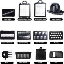 Máy thái rau củ đa năng 14 trong 1 màu đen - Thiết kế đáy chống trượt, dễ sử dụng và vệ sinh, chất liệu ABS kèm hộp đựng, dụng cụ cắt thái nhà bếp - Công cụ chuẩn bị thực phẩm đa năng dành cho đầu bếp tại gia. - Nhiều màu - Xem 7