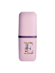 Floral Letter A-Z Portable Toothbrush Holder - Fashionable Travel Toothbrush Holder & Cup Sleeve, Durable Multi-Function Rinse Cup, Hygienic Protection, Suitable For Travel, Camping, Business Trip And School | Includes Toothbrush And Toiletry Storage Set, Minimalist Travel Wash Cup Set | Perfect Holiday Gift For Travelers, Students And Hygiene-Conscious Individuals - Multicolor - View 22