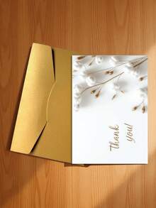 1pc Refreshing "Thank You!" Greeting Card/Natural Cotton Healing Gratitude Card, Suitable For Thanking Friends, Family, Holidays And Various Occasions, Practical And Decorative. (Includes 1 Card/1 Envelope, 4.3" X 6.3") - Style a - View 23