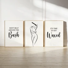 3件套“直言不讳”蜡墙饰，人体蜡帆布画，名言，海报，绘画，美容师装饰画，无框墙饰，适用于家居装饰，房间装饰，卧室装饰，客厅装饰，浴室装饰，墙面装饰，可选带框墙饰。 - A - 查看 1