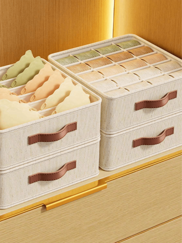 1/2 hộp đựng đồ lót Tianshangnai - Hộp đựng đồ lót ngăn kéo phòng ngủ có vách ngăn, hộp đựng đồ lót đa chức năng cho ký túc xá, nhà ở, phù hợp để đựng áo thun trắng nữ, quần đen, quần áo mùa đông, váy, áo kiểu, áo dài tay, áo liền quần, váy mùa xuân, quần áo mùa xuân, phong cách tối giản, áo mùa hè.