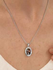 Dây chuyền khắc chữ viết tay theo yêu cầu, chữ viết tay thật (của chính bạn), mặt dây chuyền vàng 14k khắc chữ, trang sức cá nhân hóa, món quà hoàn hảo. - Hình bầu dục - Kiểu dáng - Xem 9