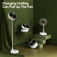 1 pieza + Ventilador eléctrico portátil recargable por USB tipo C de 5400/7200mAh/20cm + 5V2A + Rotación de 90 grados izquierda/derecha + Retráctil, plegable, temporizador, oscilación automática + Control remoto + Ventilador de escritorio/de pie mini + Esencial para el hogar, viajes, exteriores, vacaciones - Multicolor - Ver 13