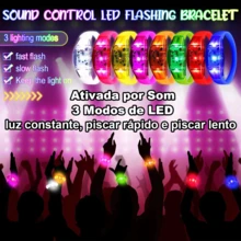 Voice-Activated LED Wristband That Flashes In Sync With Music, Featuring 3 Light Modes, Ideal For Parties, Graduations, Club Events, Birthdays, And Many Other Occasions. - 隨機顏色 - 查看 9