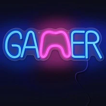 1pc Gaming Neon Light Sign, Game Room Decor Neon Light, USB Powered, Boys Bedroom Gaming Cave Decoration, Teen Boys Christmas Birthday Gaming Gift - Multicolor - View 5
