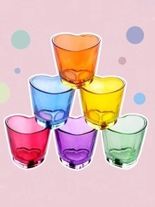 Bộ 6 ly nhỏ hình trái tim, phụ kiện quầy bar dễ thương, ly nhỏ trong suốt 1.7oz đáng yêu, ly tequila hình trái tim, lý tưởng cho món tráng miệng, cà phê espresso, trang trí tiệc cưới, vật trang trí bàn, thích hợp cho Giáng sinh, tiệc tùng, Năm mới, đám cưới, sự kiện và quà tặng Ngày của Cha, Ngày của Mẹ, tựu trường, lễ tốt nghiệp. - Nhiều màu - Xem 6