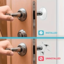 4 piezas Tope de puerta autoadhesivo transparente con amortiguación de golpes | Diseño de reducción de ruido, apto para el hogar y la oficina, fácil instalación, material de plástico reutilizable - A - Ver 8