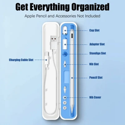 Hộp đựng an toàn cho Apple Pencil thế hệ 1 và 2 - Kiểu dáng thời trang và bền chắc, nhỏ gọn và dễ mang theo (Không bao gồm bút và phụ kiện).