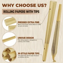 50/100/200 Pack 110mm Extra Large Pre-Rolled Cones, Brown Cigarette Rolling Paper With Sealing - Multicolor - View 6