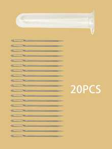 20 piezas Agujas de bordado de acero inoxidable de 2,01 pulgadas con ojos grandes, fáciles de enhebrar, adecuadas para bordado de cintas, decoración del hogar DIY y fabricación de accesorios de moda - aguja de coser - Ver 6