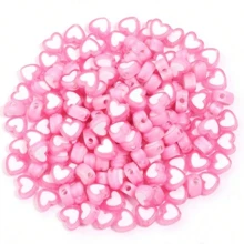 100颗/包 8毫米粉色心形珠子，适用于珠宝制作、DIY情侣手链和项链、手工制作、情人节礼物 - 粉色 - 查看 4