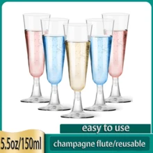 Bộ 12/25/50/100 chiếc ly sâm panh thanh lịch 150ml (5.5oz) thích hợp cho đám cưới, tiệc tùng và sử dụng hàng ngày. - Xem 2